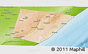 Satellite Panoramic Map of Xarardheere (Harardere), physical outside
