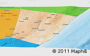 Satellite Panoramic Map of Xarardheere (Harardere), political outside