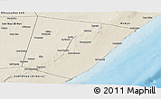 Shaded Relief Panoramic Map of Xarardheere (Harardere)