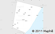 Silver Style Simple Map of Xarardheere (Harardere), single color outside