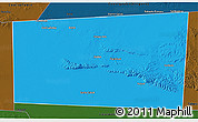 Political 3D Map of Xudun, darken