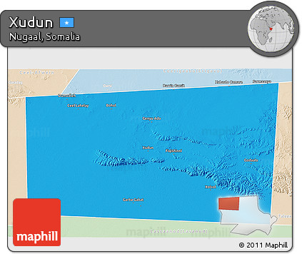 Political 3D Map of Xudun, lighten