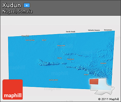 Political 3D Map of Xudun, single color outside