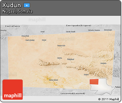 Satellite 3D Map of Xudun, desaturated