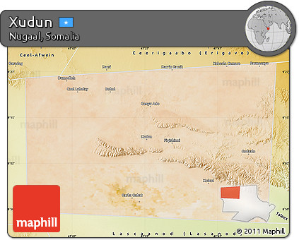 Satellite Map of Xudun, physical outside