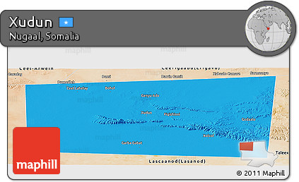 Political Panoramic Map of Xudun, satellite outside