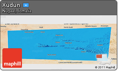 Political Panoramic Map of Xudun, satellite outside