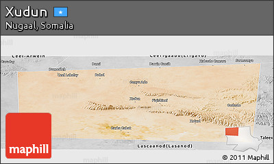 Satellite Panoramic Map of Xudun, desaturated