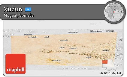 Satellite Panoramic Map of Xudun, lighten, desaturated