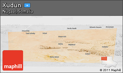 Satellite Panoramic Map of Xudun, lighten, desaturated