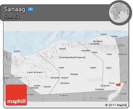 Gray 3D Map of Sanaag
