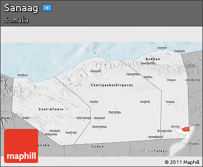 Gray 3D Map of Sanaag