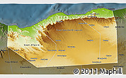 Physical 3D Map of Sanaag, darken