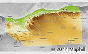 Physical 3D Map of Sanaag, desaturated