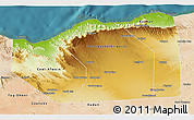 Physical 3D Map of Sanaag, satellite outside