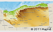 Physical 3D Map of Sanaag, shaded relief outside