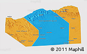 Political 3D Map of Sanaag, cropped outside