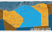 Political 3D Map of Sanaag, darken