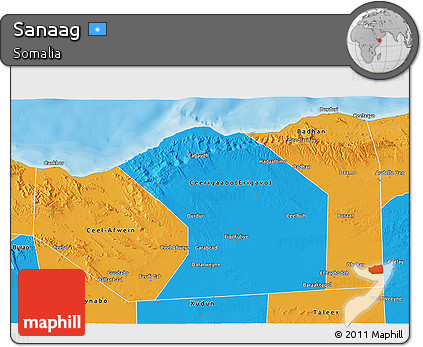 Political 3D Map of Sanaag