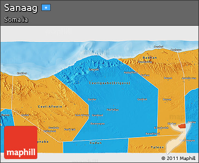 Political 3D Map of Sanaag