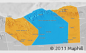 Political 3D Map of Sanaag, lighten, desaturated