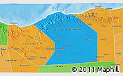 Political 3D Map of Sanaag, political shades outside