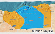 Political 3D Map of Sanaag, satellite outside