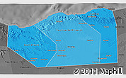 Political Shades 3D Map of Sanaag, darken, desaturated