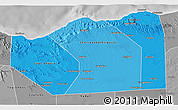 Political Shades 3D Map of Sanaag, desaturated