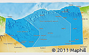 Political Shades 3D Map of Sanaag, physical outside