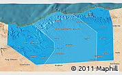 Political Shades 3D Map of Sanaag, satellite outside