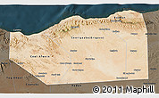 Satellite 3D Map of Sanaag, darken