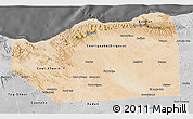 Satellite 3D Map of Sanaag, desaturated