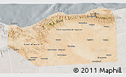 Satellite 3D Map of Sanaag, lighten, semi-desaturated