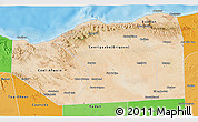 Satellite 3D Map of Sanaag, political shades outside