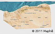 Satellite 3D Map of Sanaag, single color outside