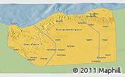 Savanna Style 3D Map of Sanaag, single color outside