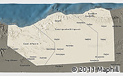 Shaded Relief 3D Map of Sanaag, darken