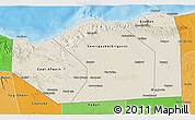 Shaded Relief 3D Map of Sanaag, political shades outside