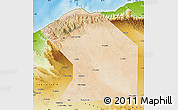 Satellite Map of Ceerigaabo (Erigavo), physical outside