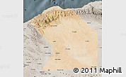 Satellite Map of Ceerigaabo (Erigavo), semi-desaturated