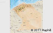 Satellite Map of Ceerigaabo (Erigavo), shaded relief outside