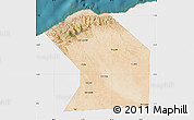 Satellite Map of Ceerigaabo (Erigavo), single color outside