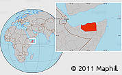Gray Location Map of Sanaag
