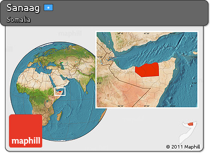 Satellite Location Map of Sanaag