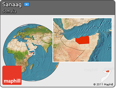 Satellite Location Map of Sanaag