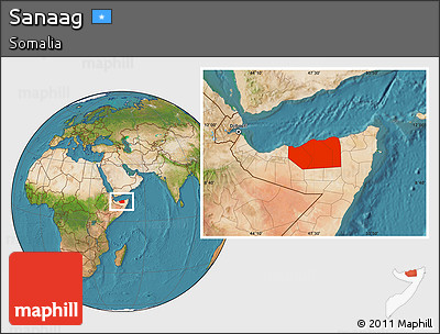 Satellite Location Map of Sanaag