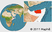 Satellite Location Map of Sanaag, highlighted country