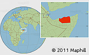 Savanna Style Location Map of Sanaag