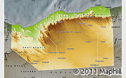 Physical Map of Sanaag, darken, semi-desaturated
